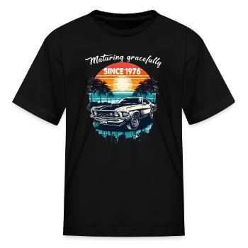 Maturing Gracefully Since 1976 Classic Car Tee - Kid's T-Shirt - black - Front