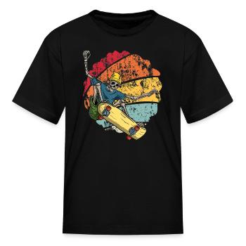 Skeleton Skateboard Halloween Product - Kid's T-Shirt - black - Front