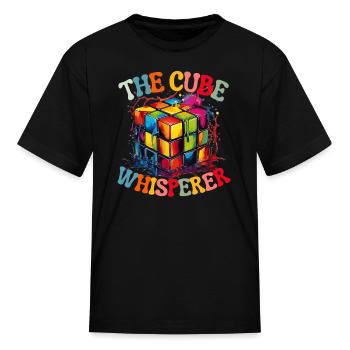 Cube Whisperer 90s 80s Cube Competition Math - Kid's T-Shirt - black - Front