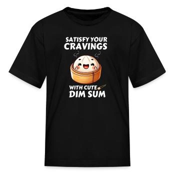 Satisfy Your Cravings With Cute Dim Sum - Kid's T-Shirt - black - Front