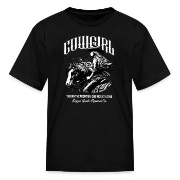 American Cowgirl - Kid's T-Shirt - black - Front