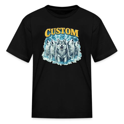 Custom Wolf Pack Howling Moon Vintage Wilderness - Kid's T-Shirt