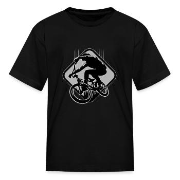 Biking Mountain Bike - Kid's T-Shirt - black - Front