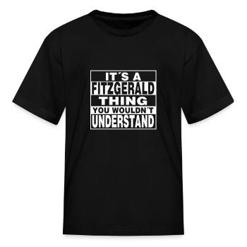 FITZGERALD Surname Personalized Gift - Kid's T-Shirt - black - Front