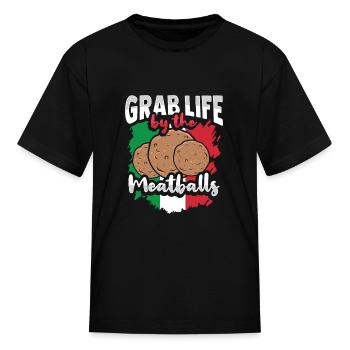 Italian Meatball Italian Food Lover - Kid's T-Shirt - black - Front