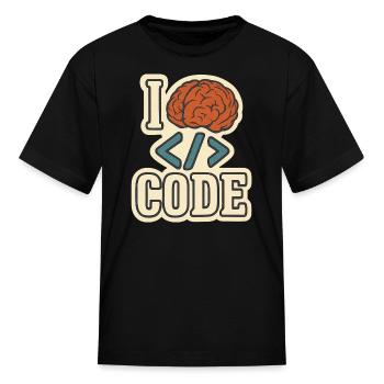 I Think in Code - Kid's T-Shirt - black - Front