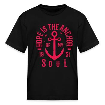 L'espoir est l'ancre - T-shirt Enfant - noir - Devant