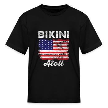 Bikini Atoll Flag Distressed Bikini Flag - Kid's T-Shirt - black - Front