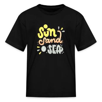 Sun sand sea Summer - Kid's T-Shirt - black - Front