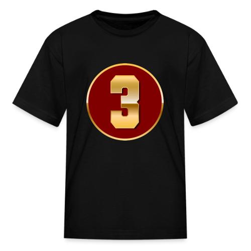 Number 3 in Gold Varsity Font - Kid's T-Shirt