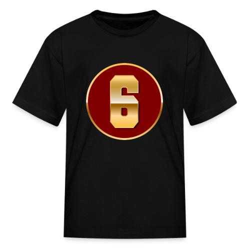 Number 6 in Gold Varsity Font - Kid's T-Shirt
