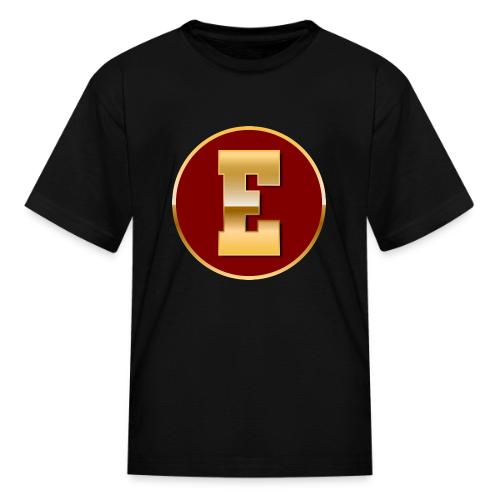 Letter E – Capital Varsity Alphabet Monogram - Kid's T-Shirt