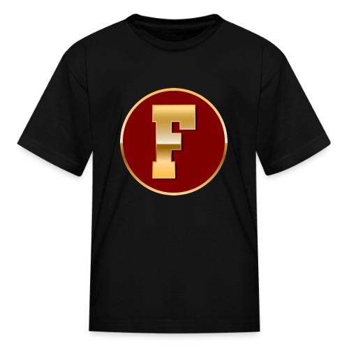 Letter F – Capital Varsity Alphabet Monogram - Kid's T-Shirt