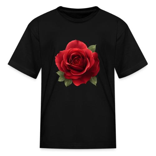 Rose: Crimson Bloom Elegance - Kid's T-Shirt