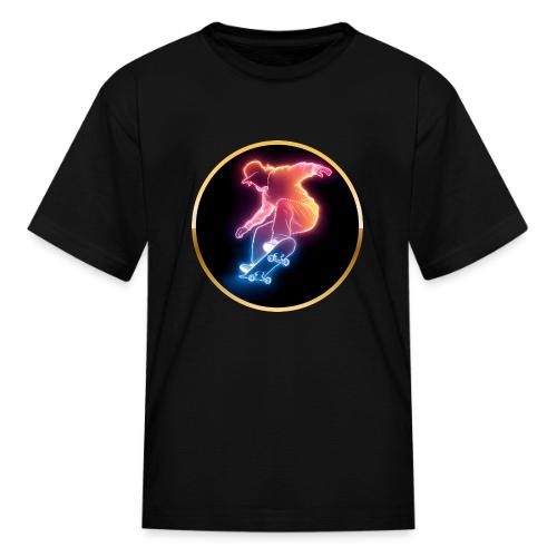 Skateboarding: Golden Trick Rider - Kid's T-Shirt