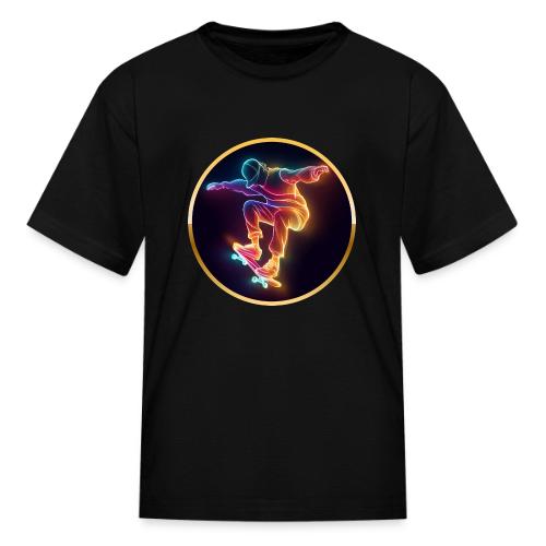 Skateboarding: Midnight Neon Skater - Kid's T-Shirt