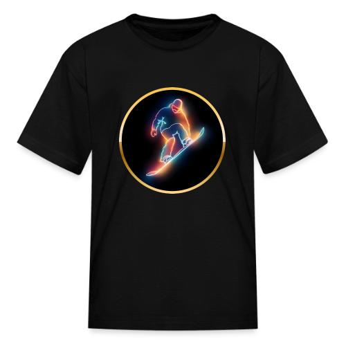 Golden Neon Snowboard - Kid's T-Shirt