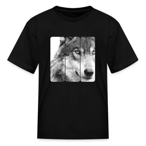 Wolf Face Triptych: Silent Alpha - Kid's T-Shirt