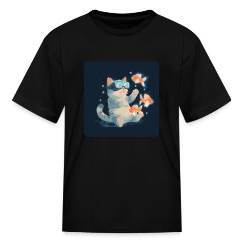Cat: VR Fish Chase - Kid's T-Shirt