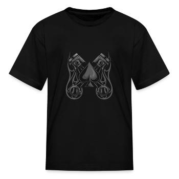 Poker and Hotrod - Cool Poker Art Hot Rod - Kid's T-Shirt - black - Front