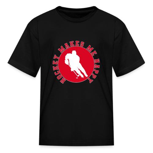 Hockey Makes Me Happy – Ice Hockey Fan Emblem - Kid's T-Shirt