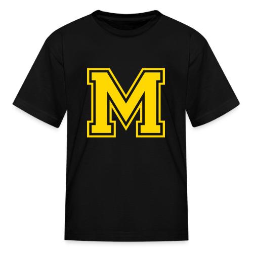 Letter M – Capital Athletic Alphabet Monogram - Kid's T-Shirt