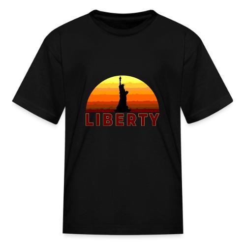 USA: Sunset Liberty Bold - Kid's T-Shirt