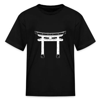 Japanese Gate Temple - Kid's T-Shirt - black - Front