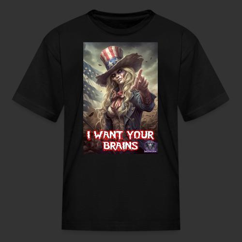 Zombie Aunt Samantha Wants You #13T Patriot Undead - Kid's T-Shirt