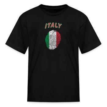 Italian fingerprint - Kid's T-Shirt - black - Front