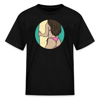 Bikini Beach Girl Vacation Break Holiday - Kid's T-Shirt - black - Front