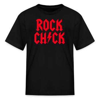 Rock Chick Hard Rock Rock Music Heavy Metal girl - Kid's T-Shirt - black - Front