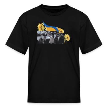 Maidan - Ukraine Sunflower Revolution - Kid's T-Shirt - black - Front