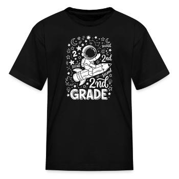 2nd Grade Astronaut Space Back to School - Kid's T-Shirt - black - Front