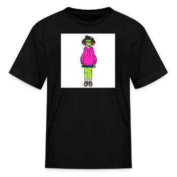 Pastel Goth Monster Girl Anime Aesthetic - Kid's T-Shirt - black - Front