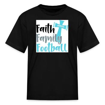 Faith Family Football Cross - Kid's T-Shirt - black - Front