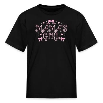 Mama's Girl Pink Script - Kid's T-Shirt - black - Front