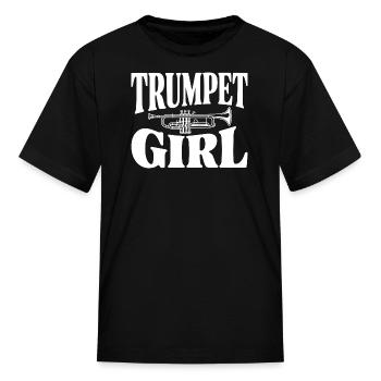 Trumpet Girl - Kid's T-Shirt - black - Front