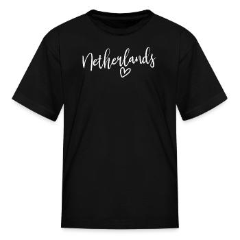 Netherlands Heart Women's Love Netherlands - Kid's T-Shirt - black - Front