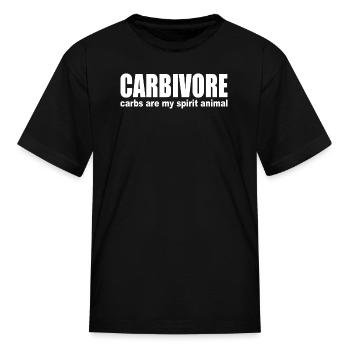 Carbivore Carb Lover Runner Marathon Carbs Tee - Kid's T-Shirt - black - Front