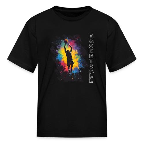High Energy Basketball Paint Splatter Art - Kid's T-Shirt