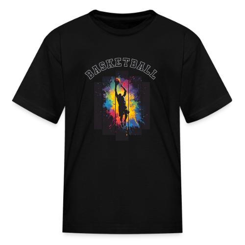 Basketball Slam Dunk Splash Design - Kid's T-Shirt