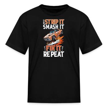 Demo Derby Demolition Derby Demolition Derby Lover - Kid's T-Shirt - black - Front