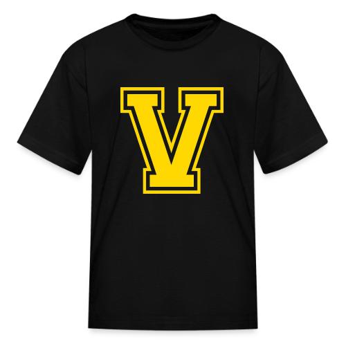 Letter V – Capital Athletic Alphabet Monogram - Kid's T-Shirt