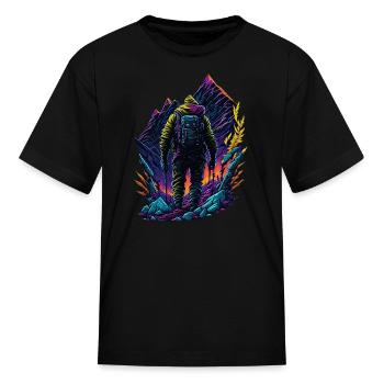 Mountaineer Neon - Kid's T-Shirt - black - Front