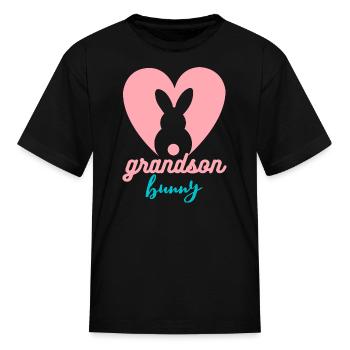Grandson Bunny Easter Day - Kid's T-Shirt - black - Front
