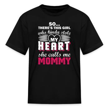Mon cœur elle m’appelle maman - T-shirt Enfant - noir - Devant