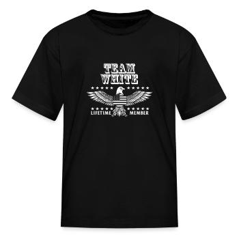 Team White Last Name Surname Pride - Kid's T-Shirt - black - Front