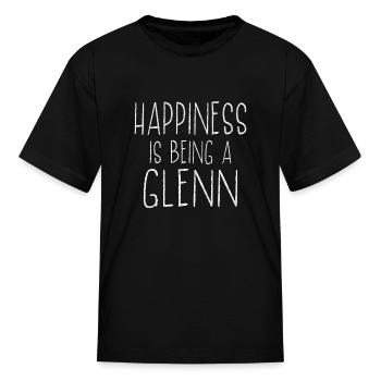 Happiness Is Glenn Last Name Surname Pride - Kid's T-Shirt - black - Front
