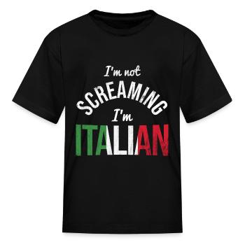 Italian Flag Italy Italian - Kid's T-Shirt - black - Front